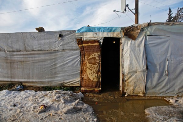 A home for a Syrian family in an informal settlement in Al Marj, Bekaa Valley, Lebanon.